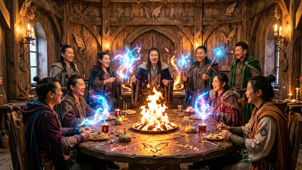 妖精动漫经典作品妖精的尾巴主角团在公会大厅聚首的热血场景